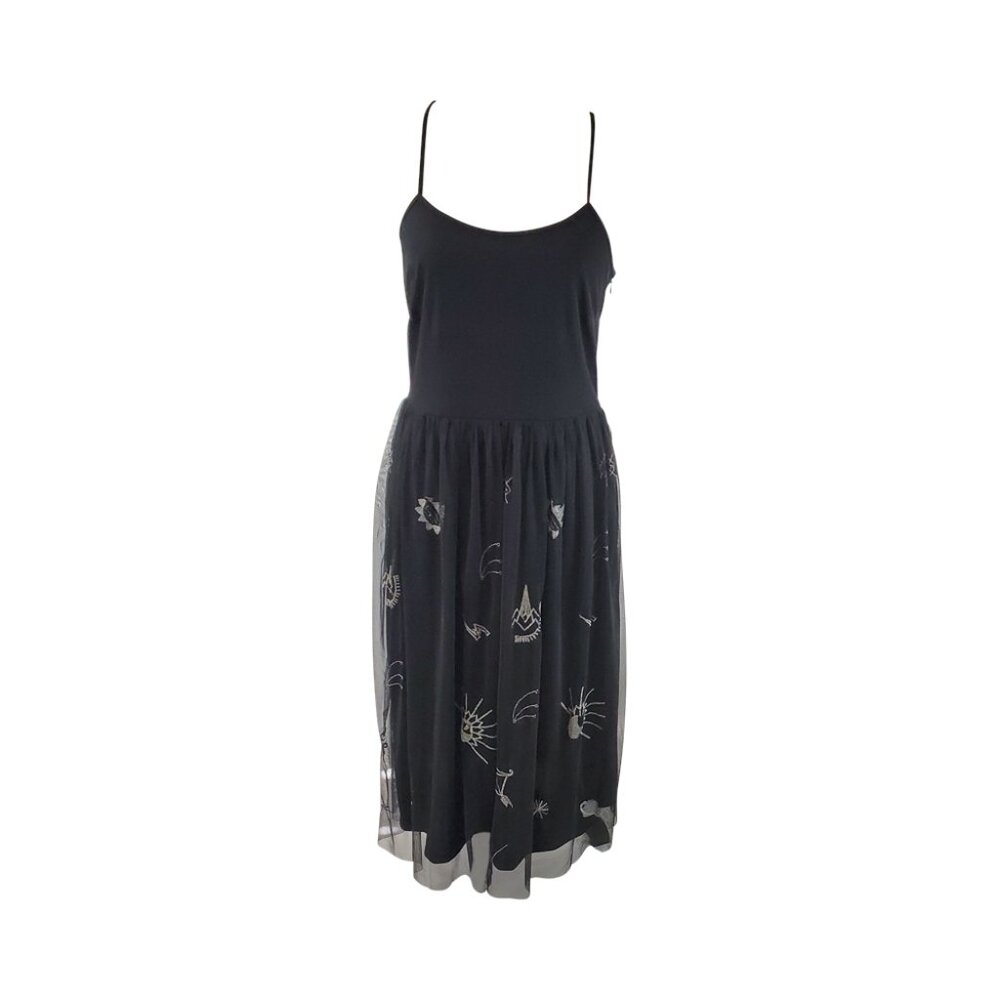 Bongo black tulle midi dress-S